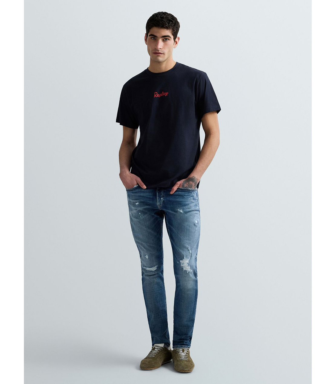 ベーシックジャージーヘリテイジプリント Tシャツ 詳細画像 ダークネイビー 2